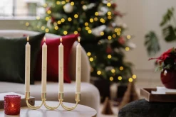 Adventslys krone 4 pk gull