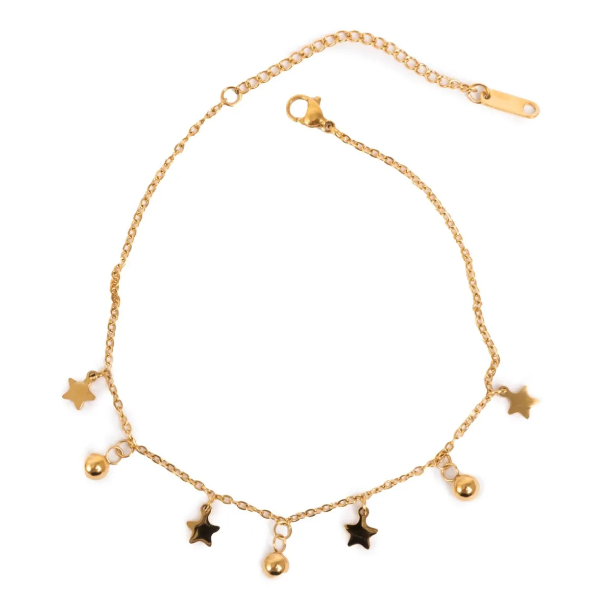 Anklet med charms, Gull