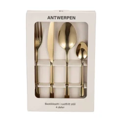 Bestikksett Antwerpen 4pk, gull