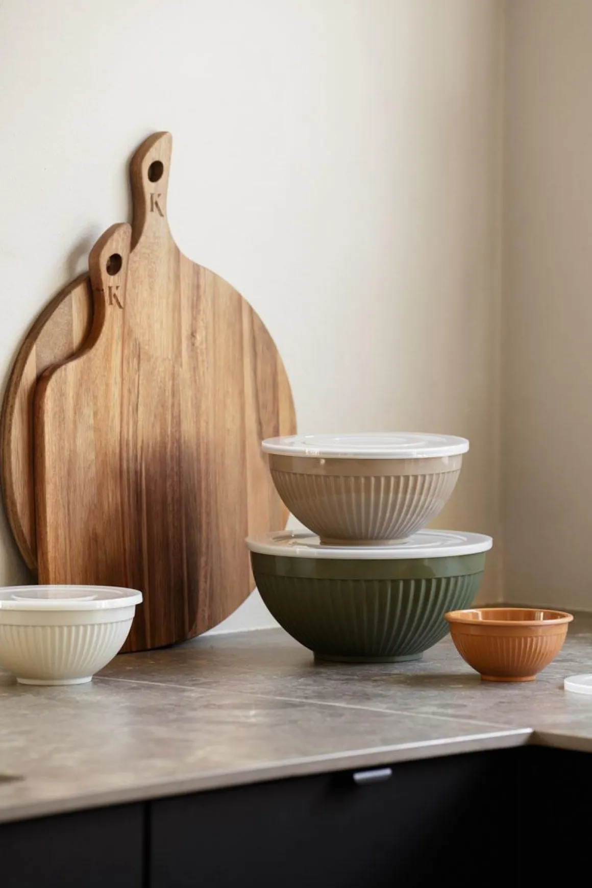 Bollesett med lokk, 4 stk