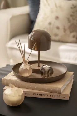 Bordlampe Napoli oppladbar 24 cm mørk beige