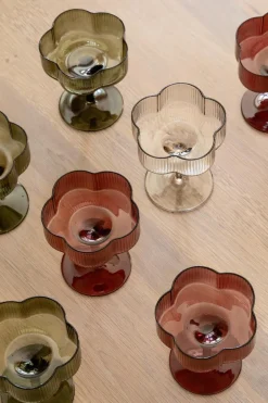 Champagneglass Tira mørk grønn