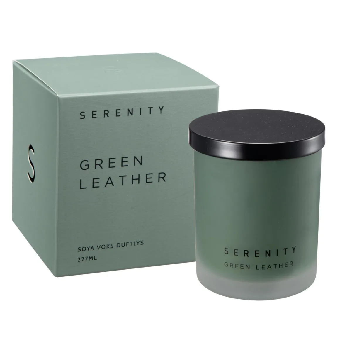 Duftlys Serenity Green leather