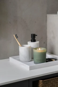 Fat marmor hvit 25x25cm