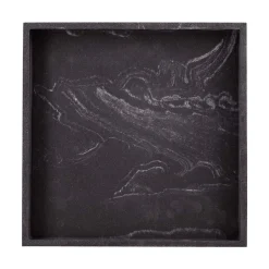 Fat marmor sort 25x25cm