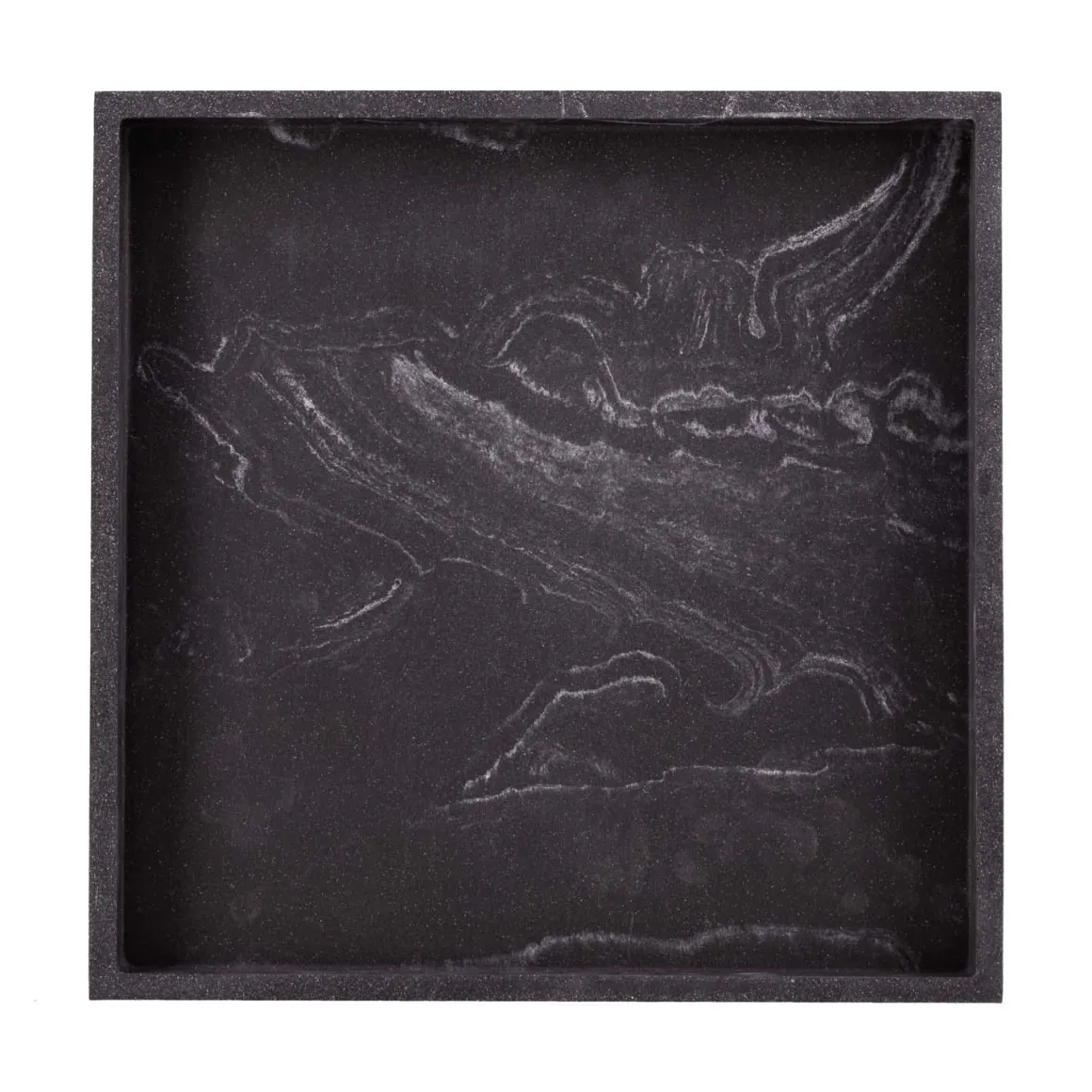 Fat marmor sort 25x25cm