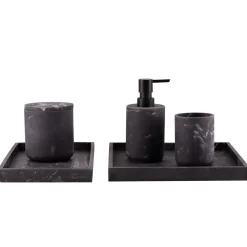 Fat marmor sort 25x25cm