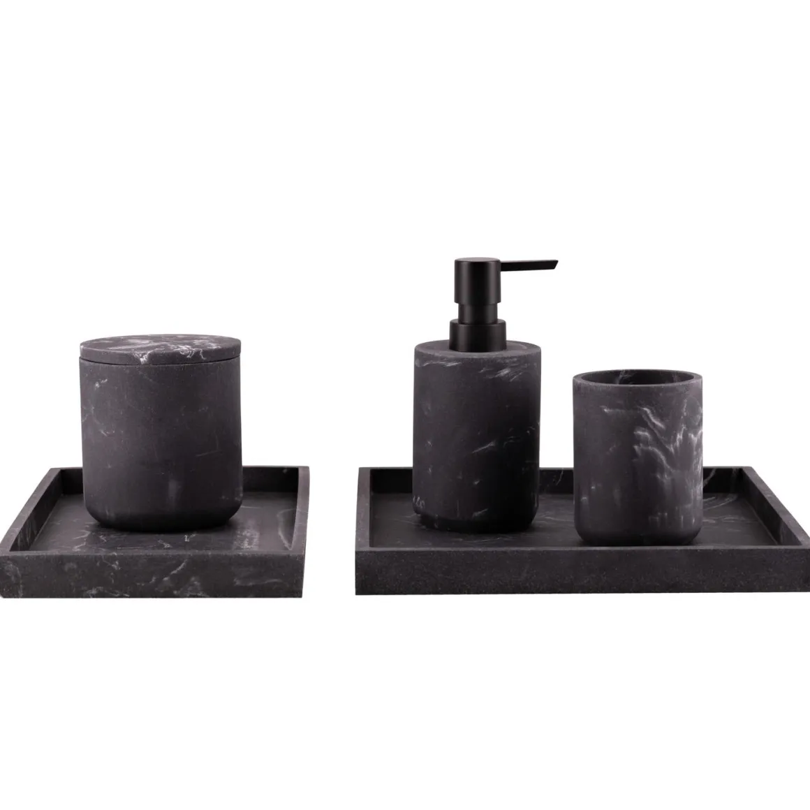 Fat marmor sort 25x25cm