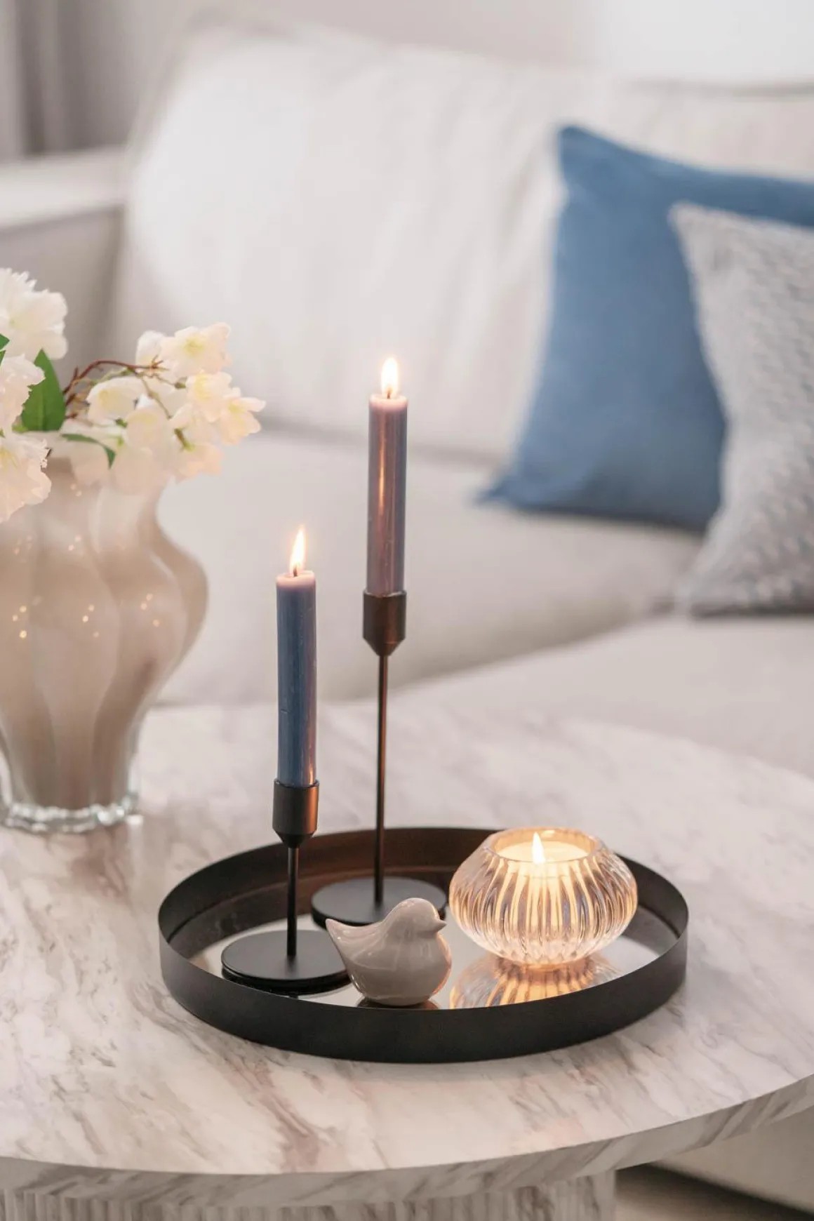 Fugl Lily 7 cm beige