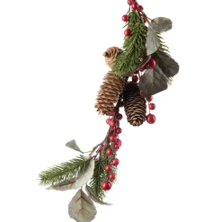 Girlander med kongle og røde bær