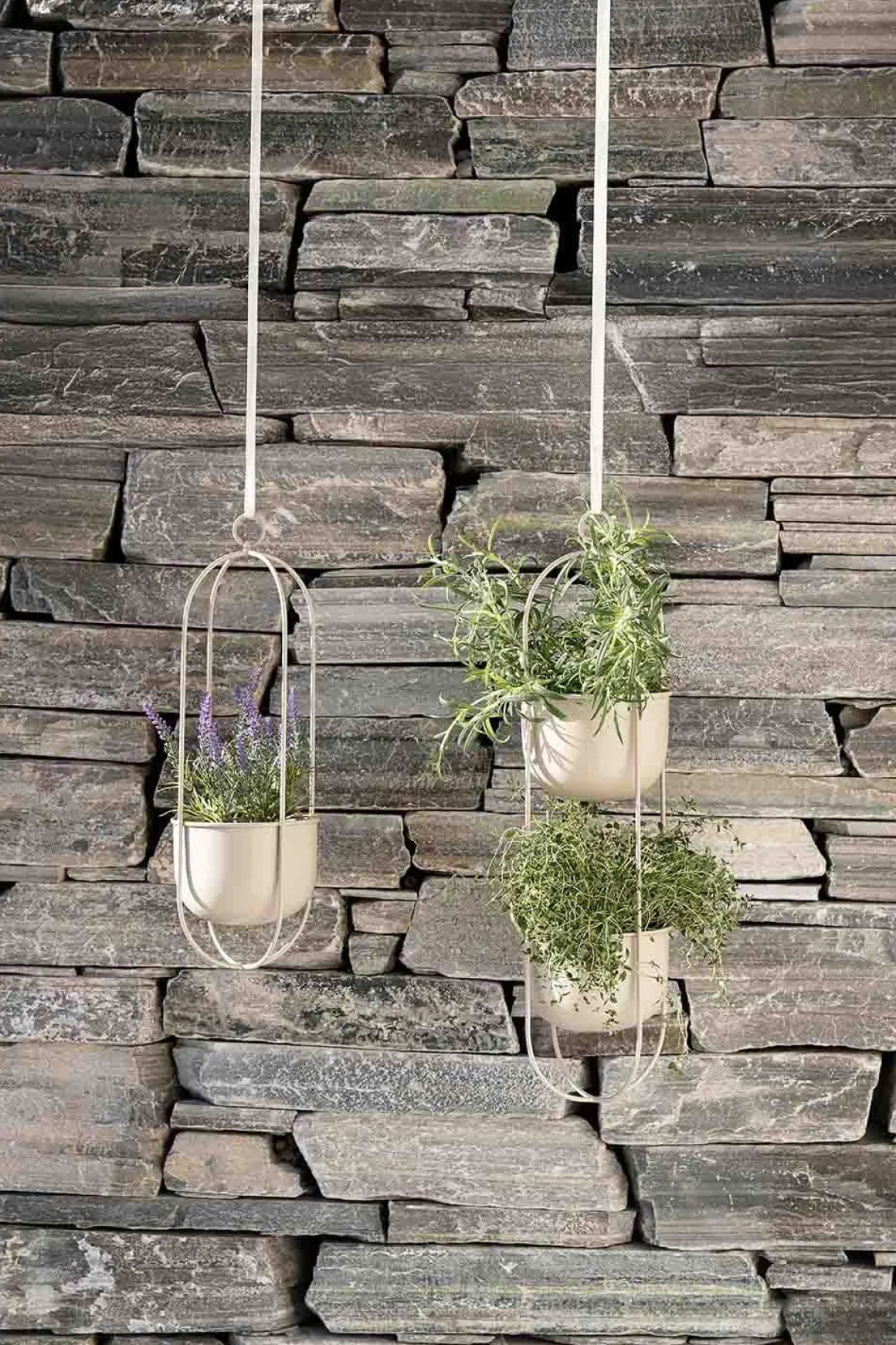 Hengepotte dobbel 58 cm beige