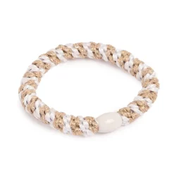 Hårstrikk, glitter, hvit/gull