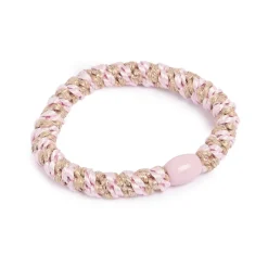 Hårstrikk, glitter, rosa/beige