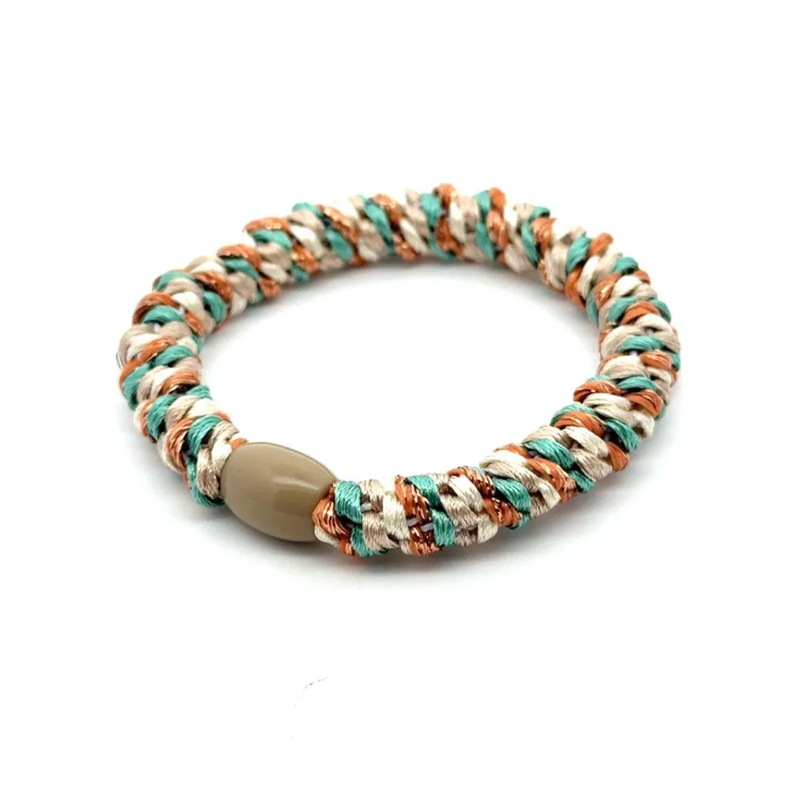 Hårstrikk, tuttifrutti, mint/gull