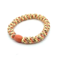 Hårstrikk, tuttifrutti, peach/gull