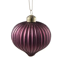 Julekule Dråpe rille burgunder