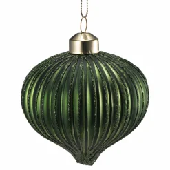 Julekule dråpe rille grønn