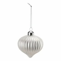 Julekule dråpe rille hvit