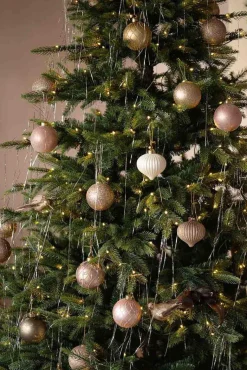 Julekule glitter 4 pack Brun