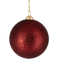 Julekule glitter 4 pack rød