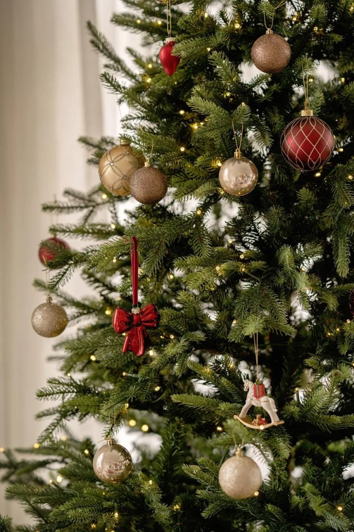 Julekule glitter perle brun