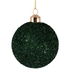 Julekule glitter perle 8cm grønn