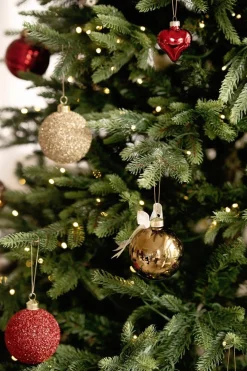 Julekule glitter perle gull