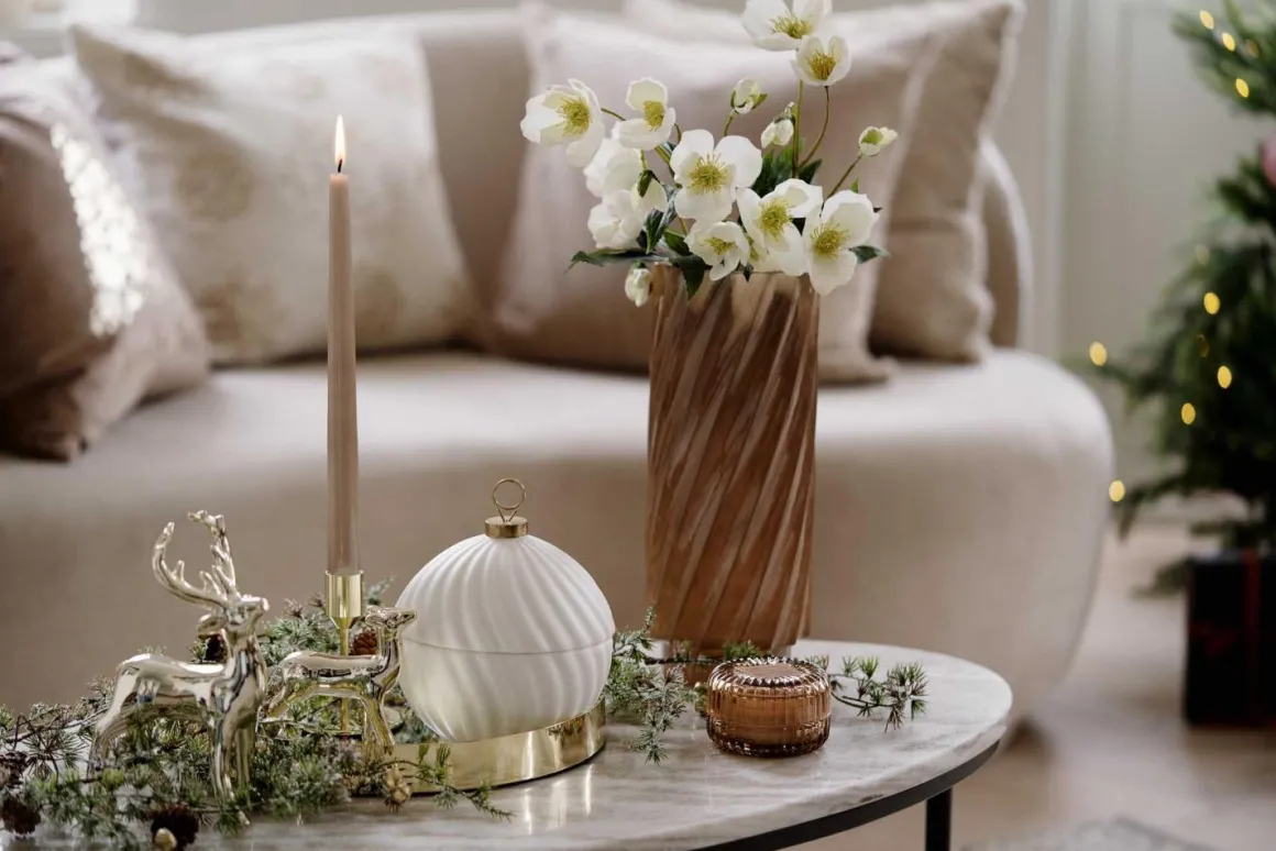 Julekule krukke hvit