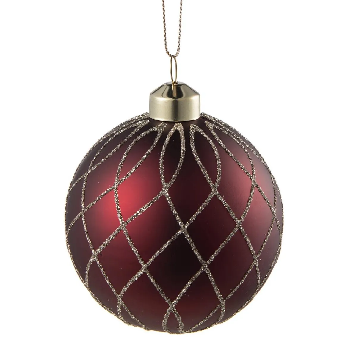 Julekule sparkle burgunder