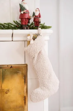 Julestrømpe Teddy offwhite