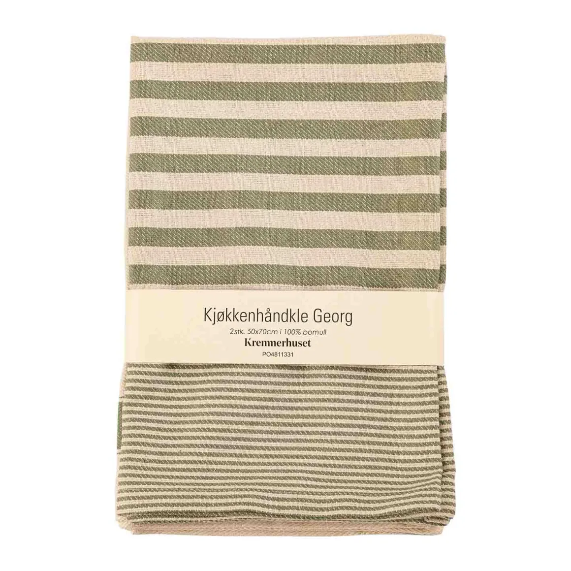 Kjøkkenhåndkle Georg 50x70 sett oliven