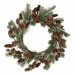 Krans med gran og kongler 48cm