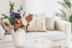 Kronelys 100% stearin 3 pk, Blomst grønn