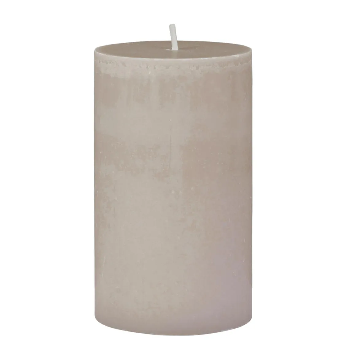 Kubbelys 100% stearin 10cm beigegrå