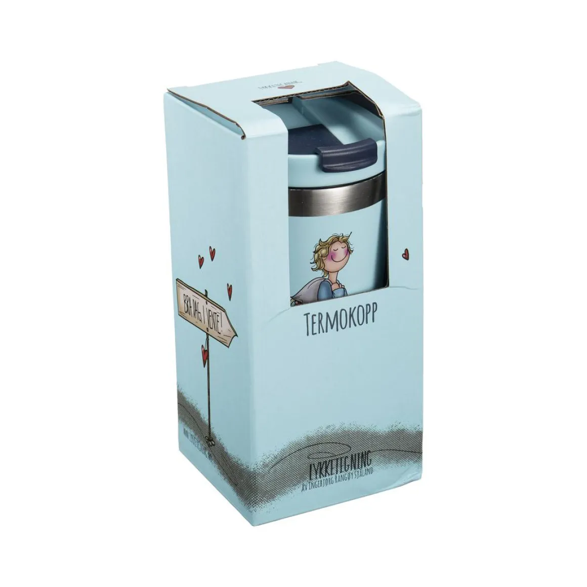 Lykketegning - Bra dag Termokopp blå