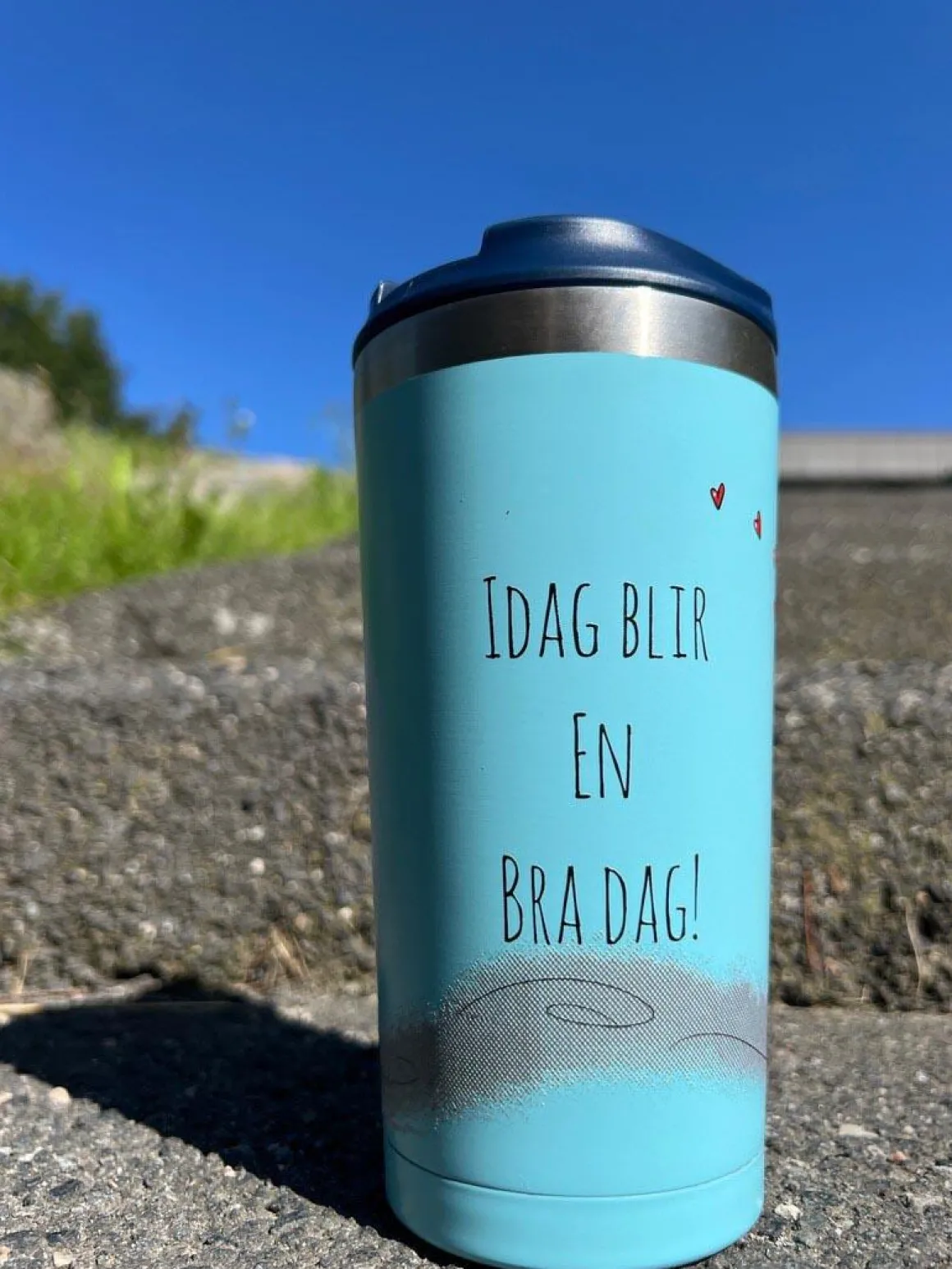 Lykketegning - Bra dag Termokopp blå