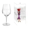 Lykketegning - Elsk, beskytt og tro på deg selv, Rødvinsglass 62 cl