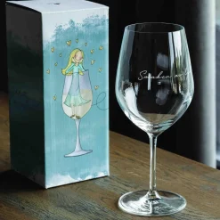 Lykketegning - Smaken av lykke, Rødvinsglass 625 ml