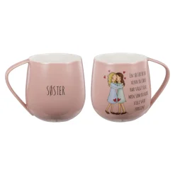 Lykketegning - Søster Krus 40 cl rosa