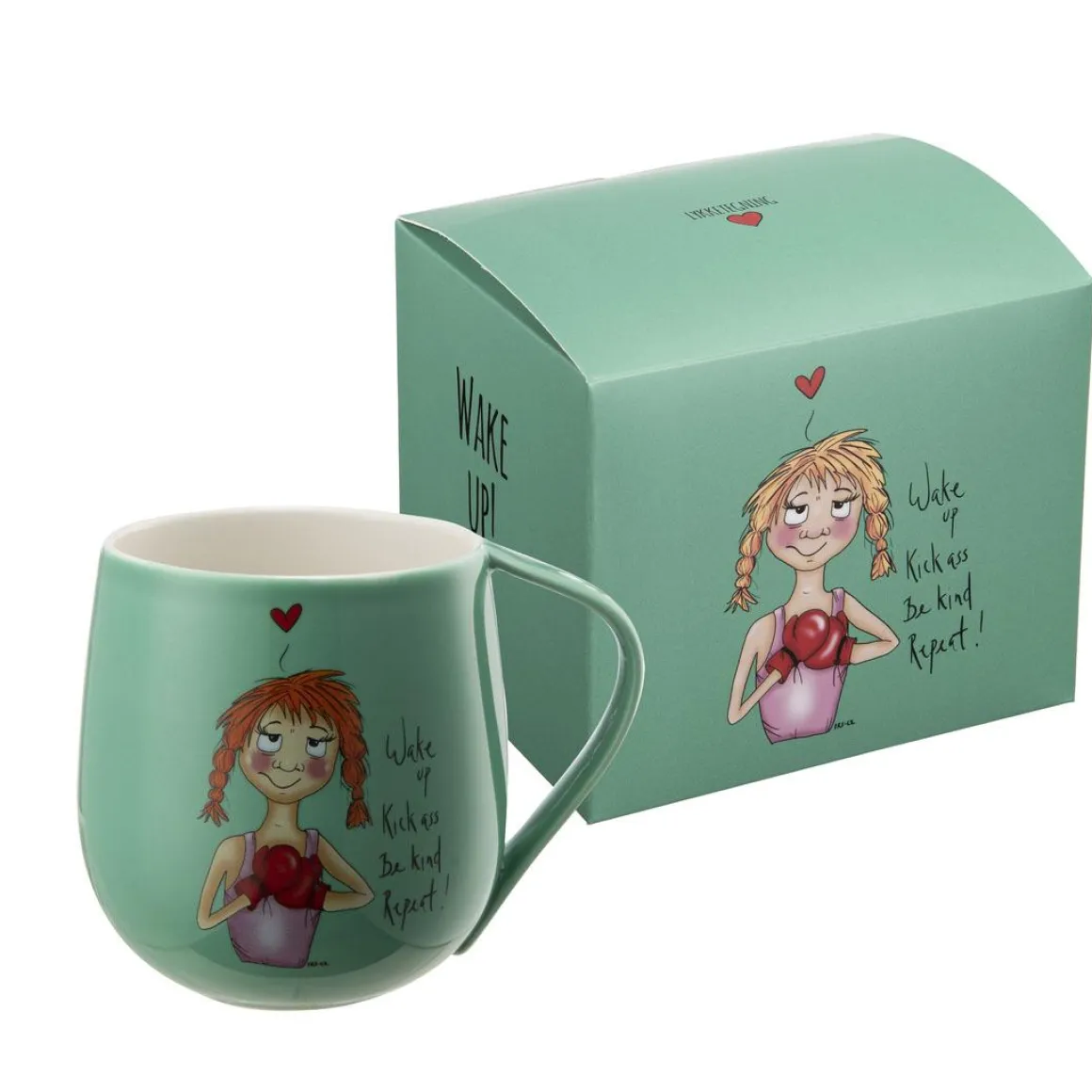 Lykketegning - Wake up Krus 40 cl grønn