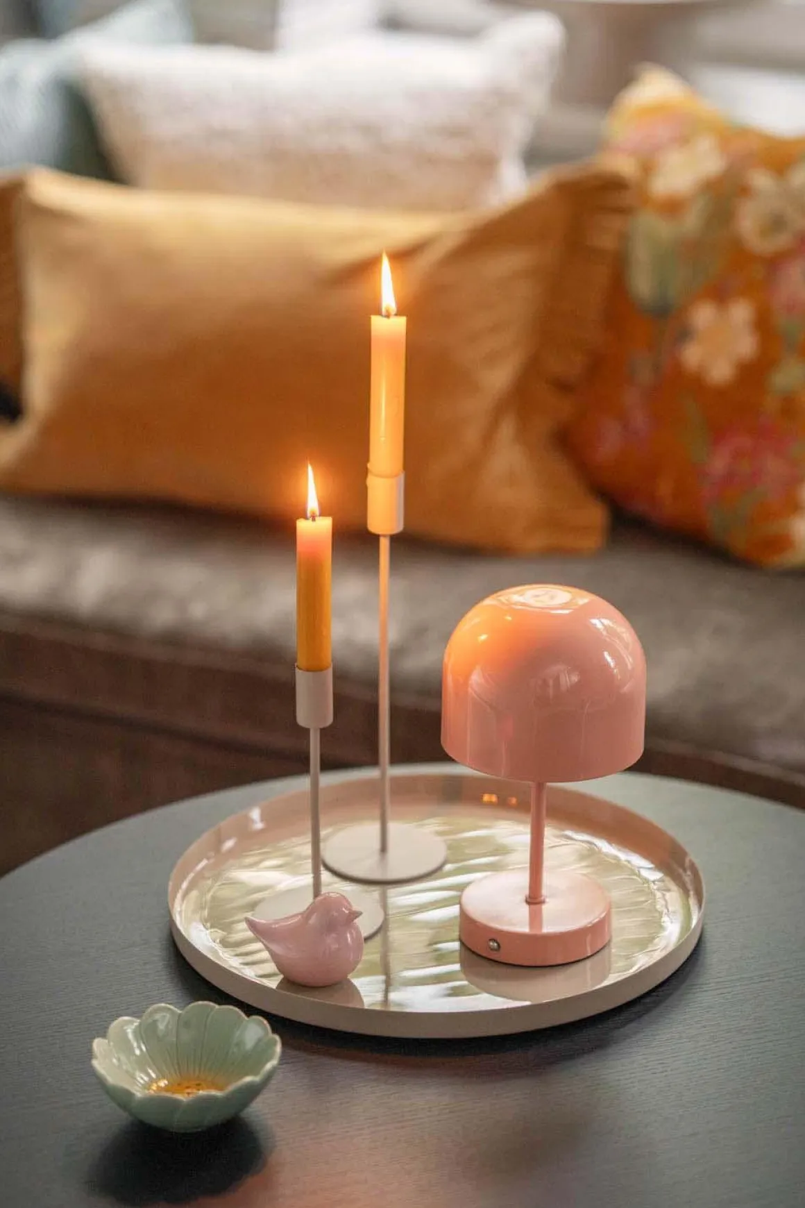 Lysestake Melina 28,5cm beige