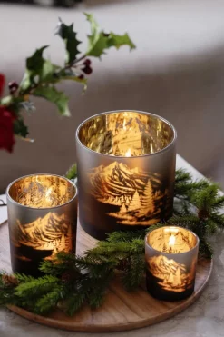 Lyslykt vinterfjell 15cm