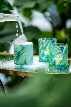 Magnor - Swirl drikkeglass/lykt grønn