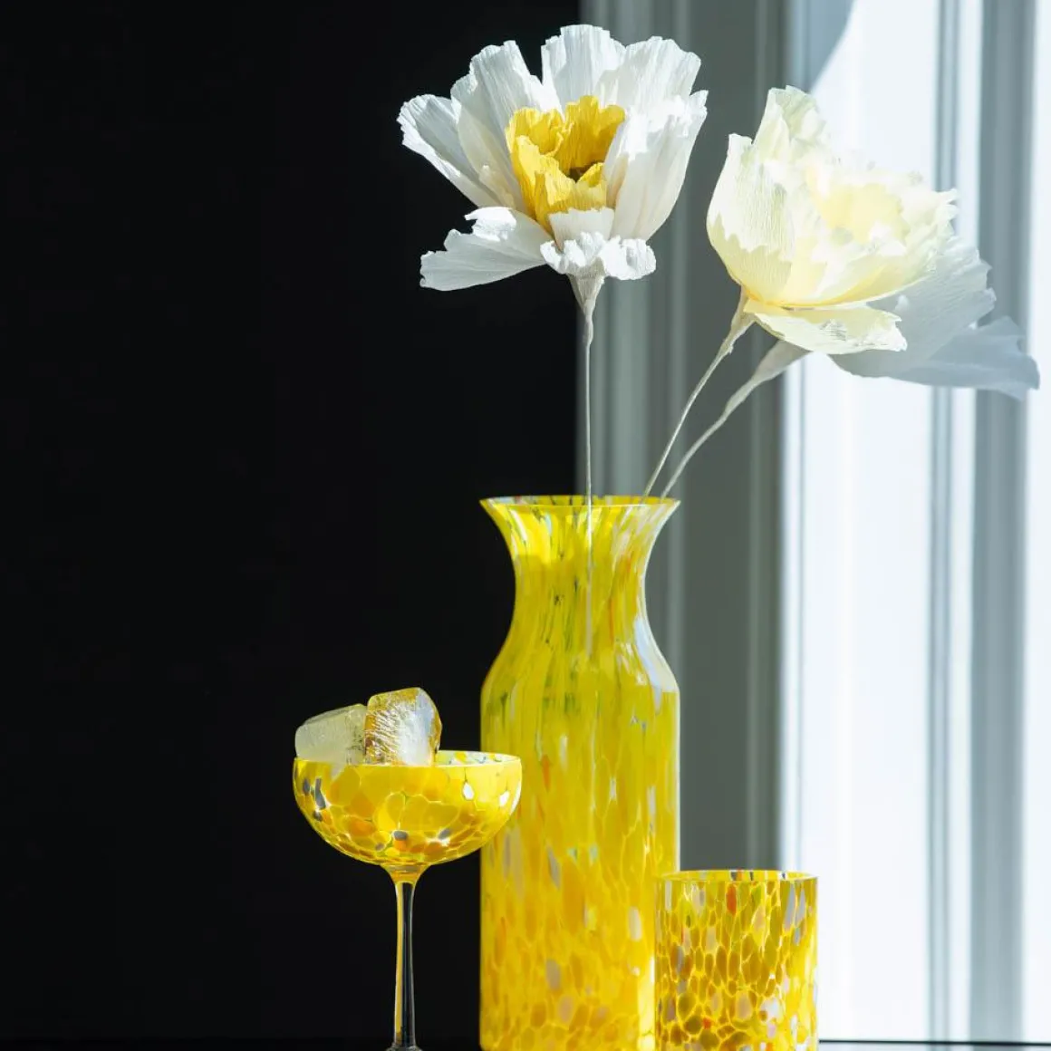 Magnor - Swirl drikkeglass/lykt gul