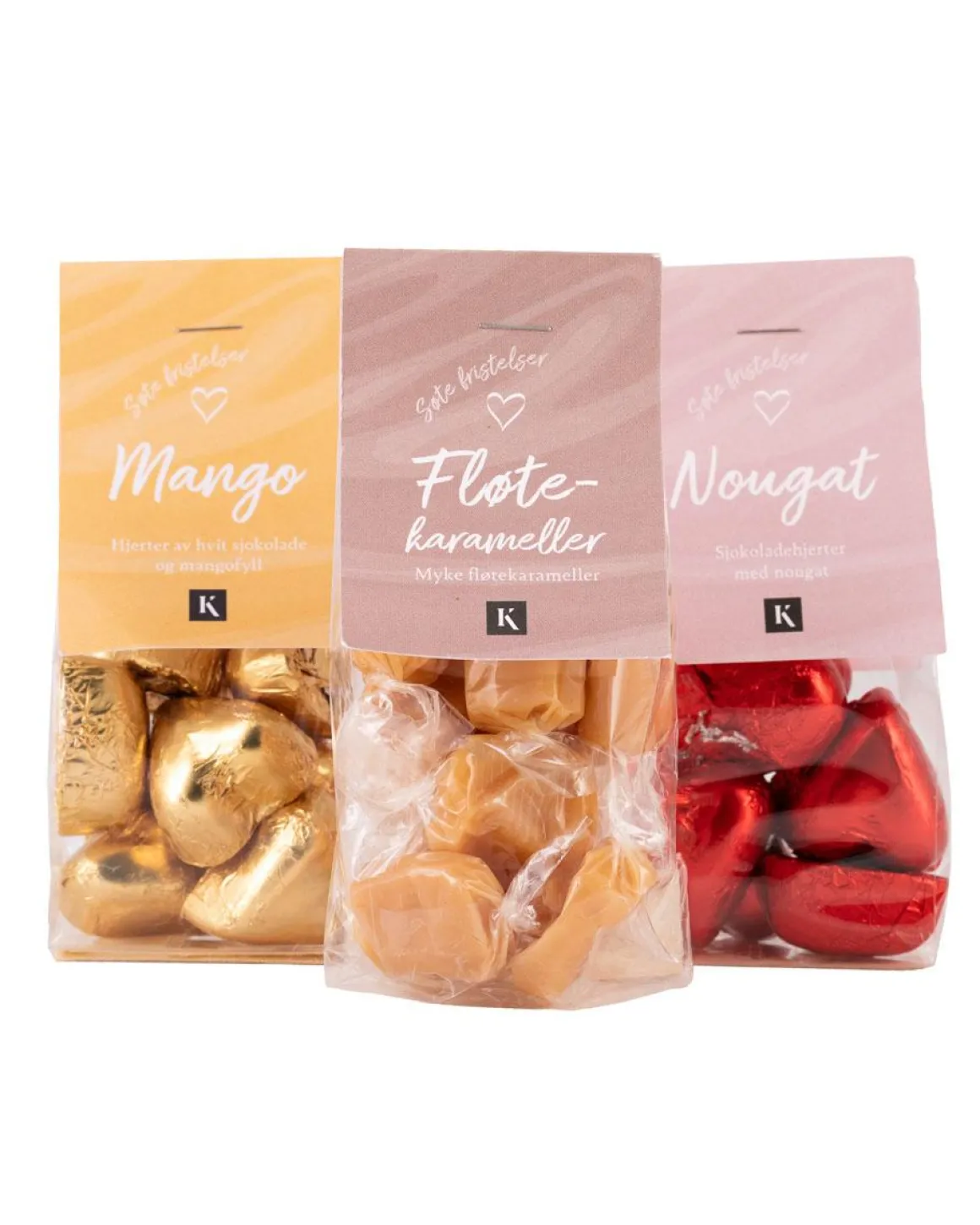 Nougathjerter 6 stk i pose