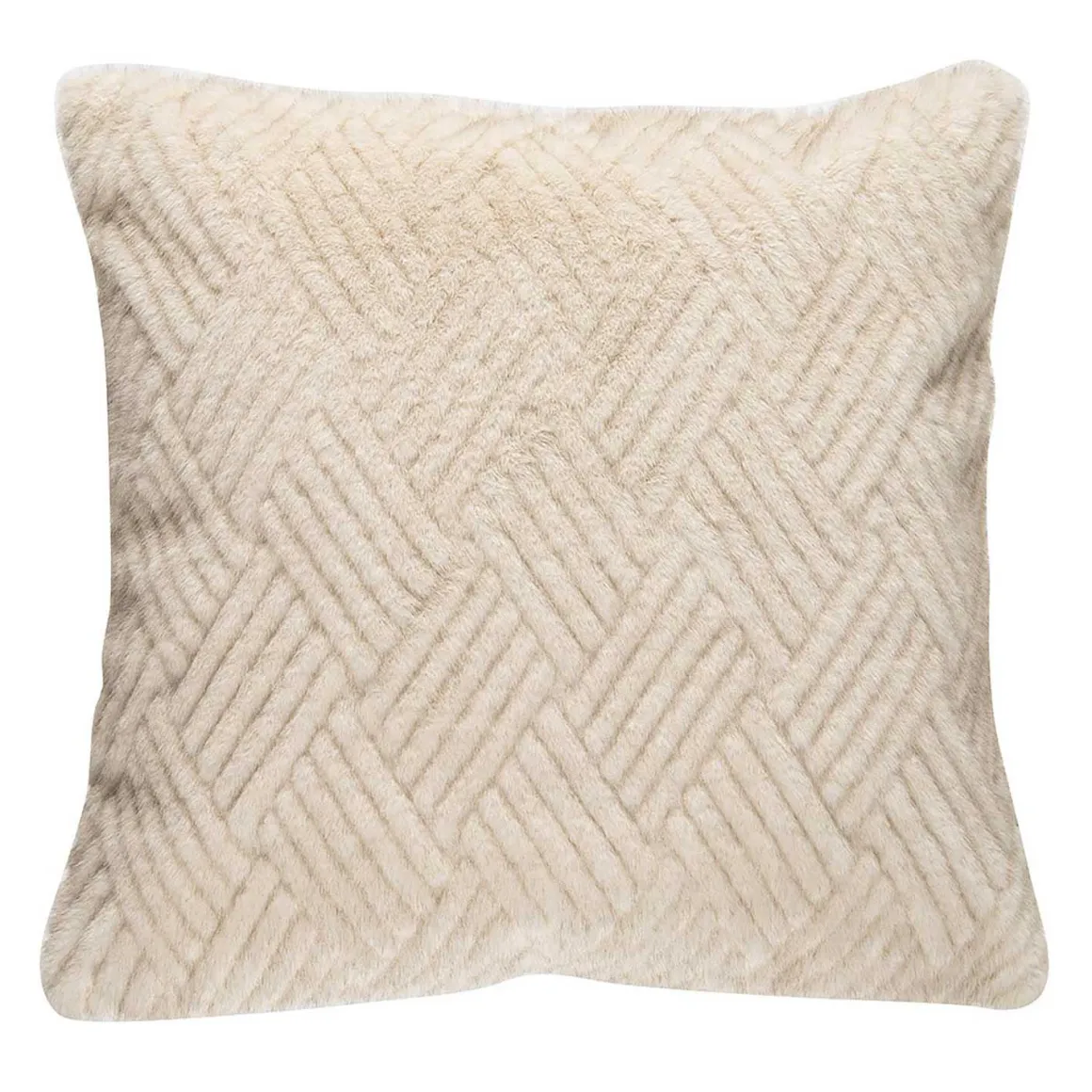 Putetrekk Faux fur grafisk 48x48 cm