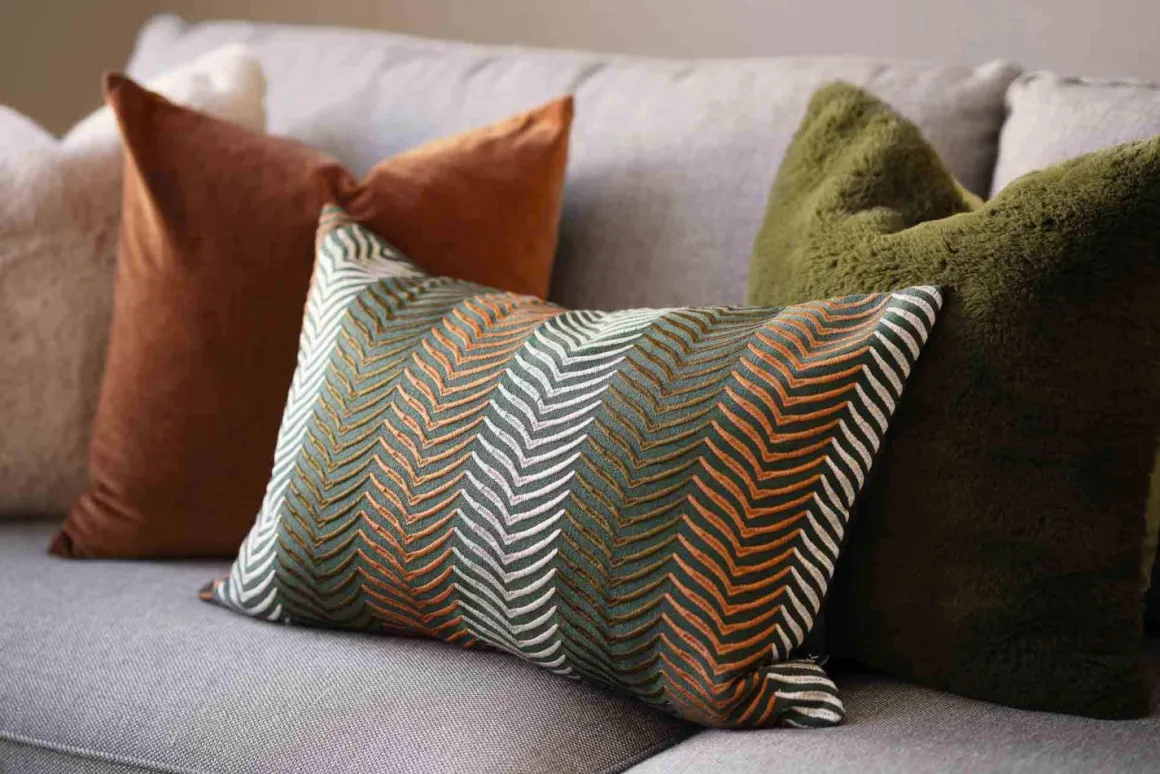 Putetrekk Faux fur 48x48cm, grønn