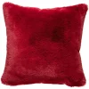 Putetrekk Faux fur 48x48cm rød
