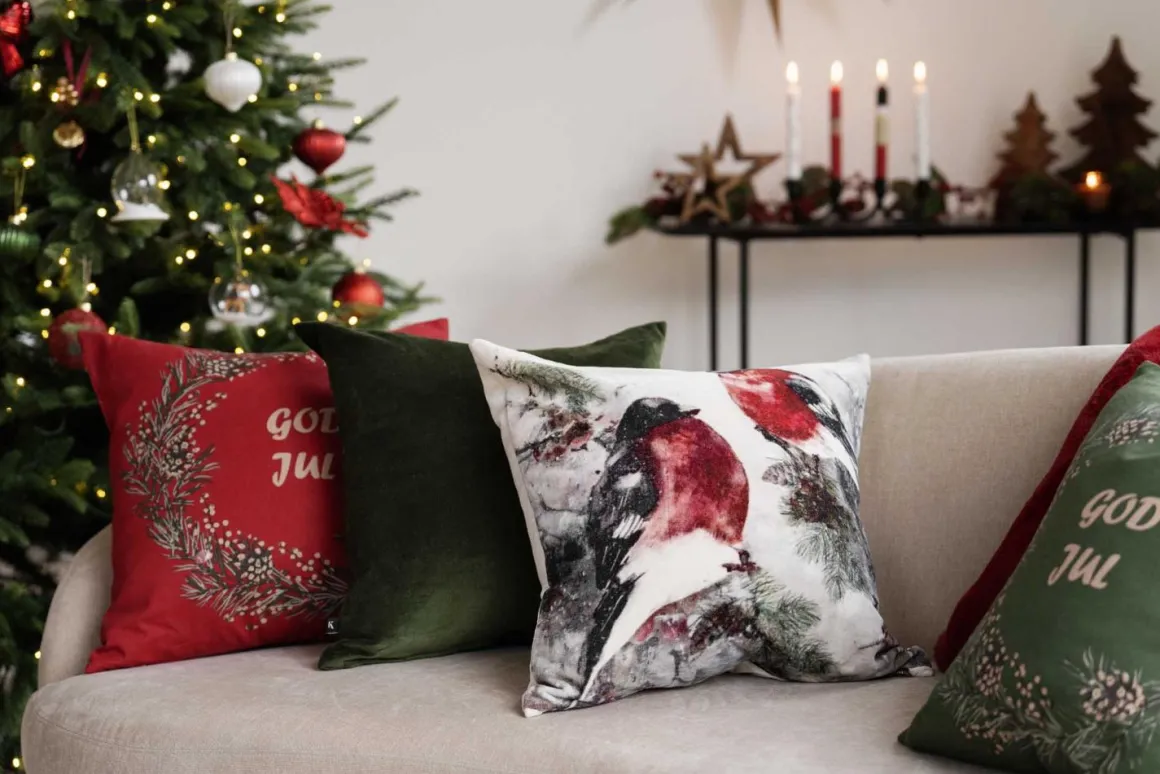 Putetrekk God Jul krans 48x48 cm