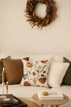 Putetrekk Herringbone 48x48cm brun